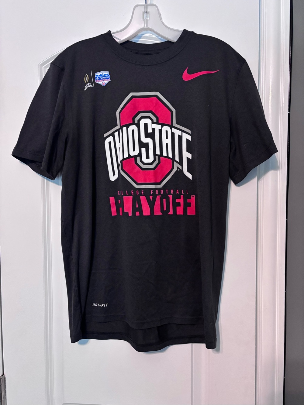 Nike Black & Red Ohio State Playoff Logo Tee Dri Fit Size Medium